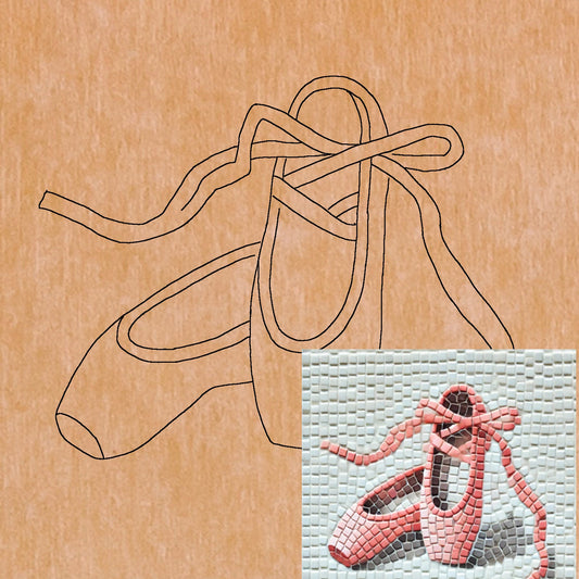 Ballet Shoes with Pattern 8"x8" (pre-drilled for hanging kit)