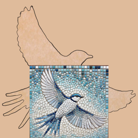 Bird in Flight with Pattern 12" x 12" (pre-drilled for hanging kit)