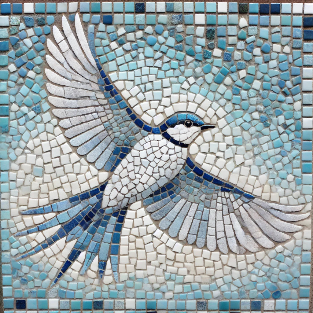 Bird in Flight with Pattern 12" x 12" (pre-drilled for hanging kit)