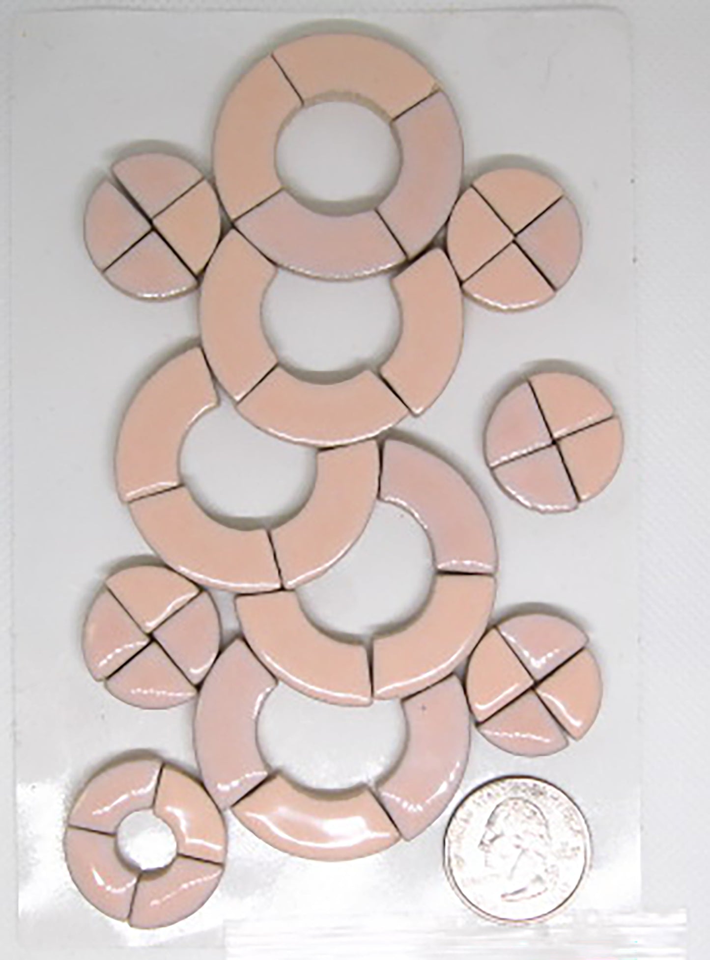 2 oz cc-blush curves, Ceramic curves tile - Kismet Mosaic - mosaic supplies