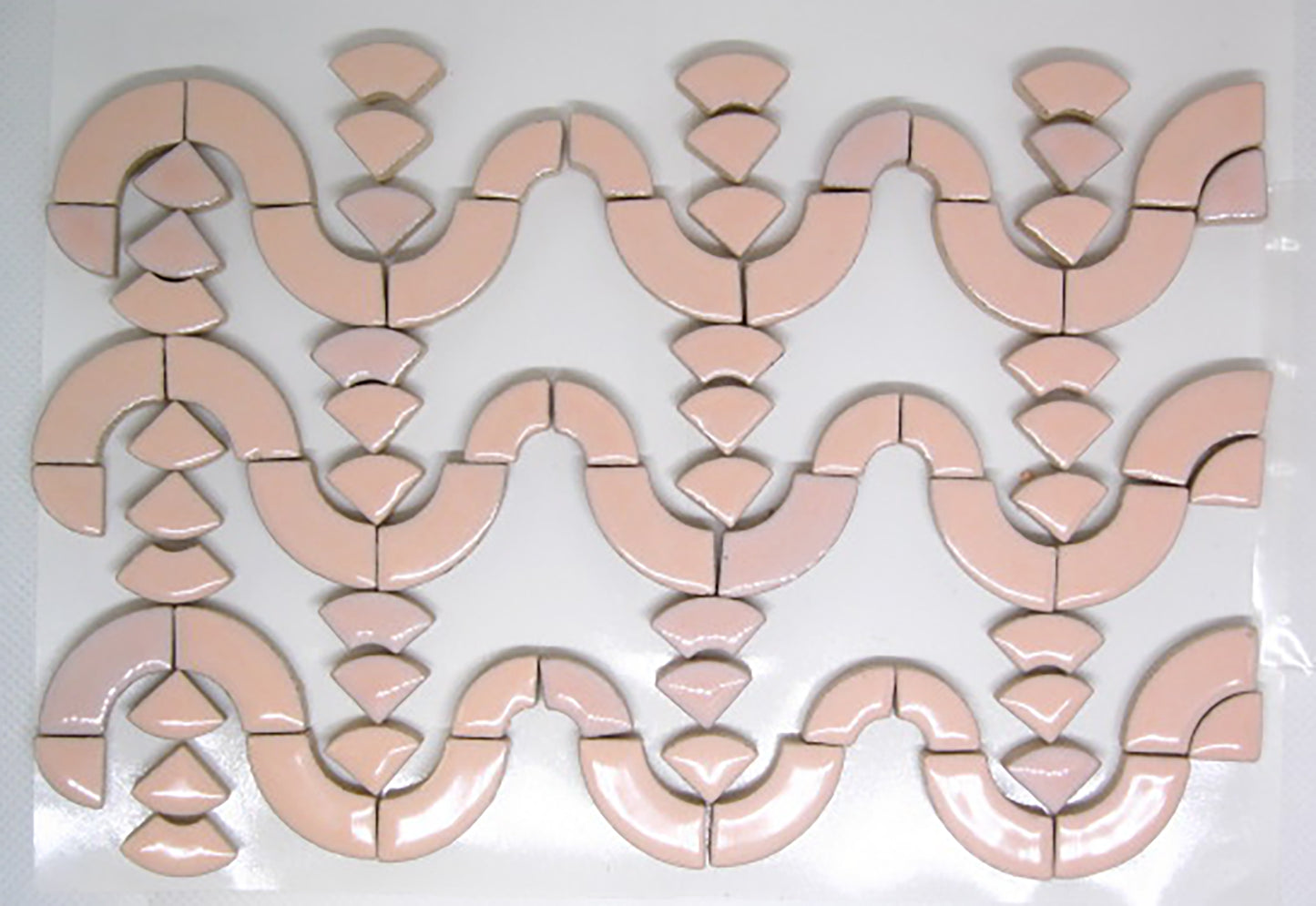 4 oz cc-blush curves, Ceramic curves tile - Kismet Mosaic - mosaic supplies