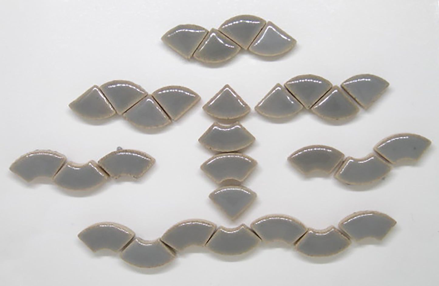 1 oz cc-gray curves, Ceramic curves tile - Kismet Mosaic - mosaic supplies