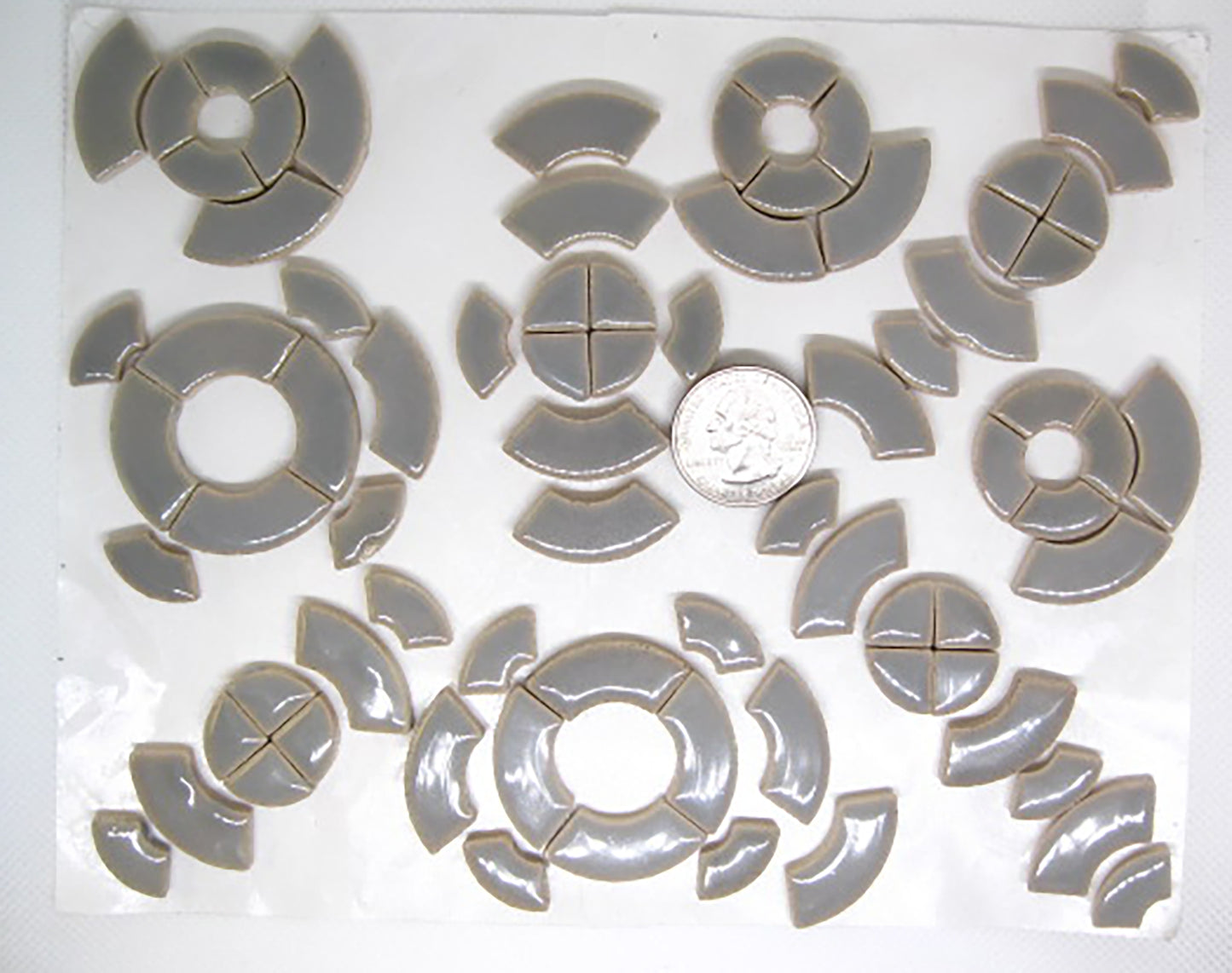 4 oz cc-gray curves, Ceramic curves tile - Kismet Mosaic - mosaic supplies