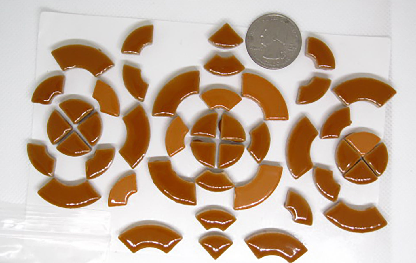2 oz cc-tan curves, Ceramic curves tile - Kismet Mosaic - mosaic supplies