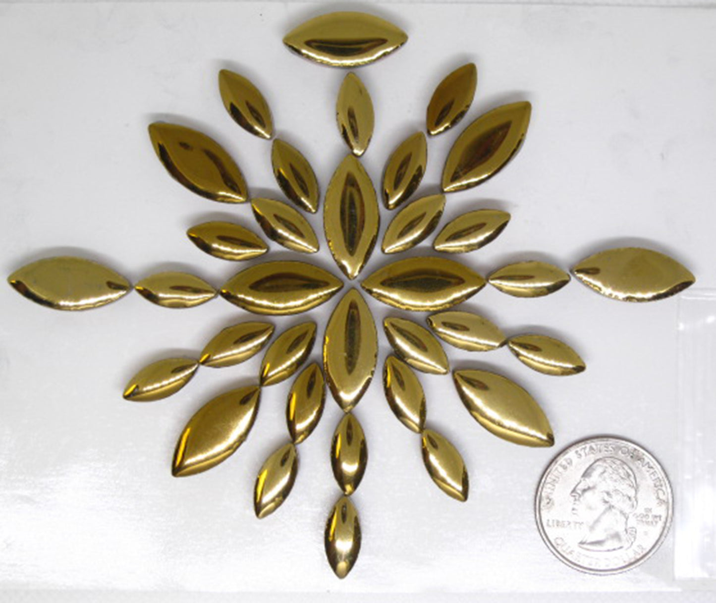 1 oz cp-Gold Ellipse/Petal, CeramicPetals tile - Kismet Mosaic - mosaic supplies