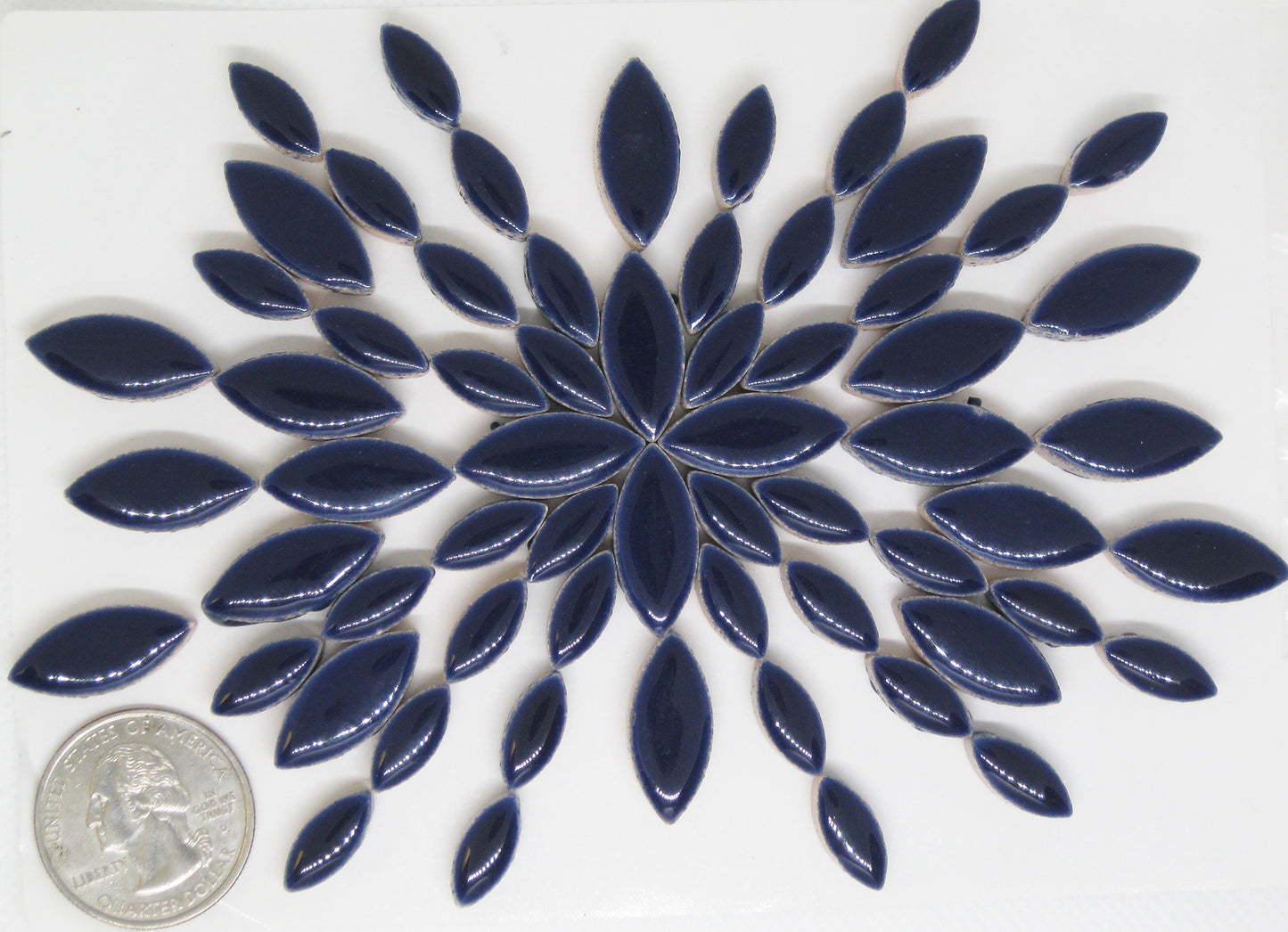 2 oz cp-Indigo Ellipse/Petal, CeramicPetals tile - Kismet Mosaic - mosaic supplies