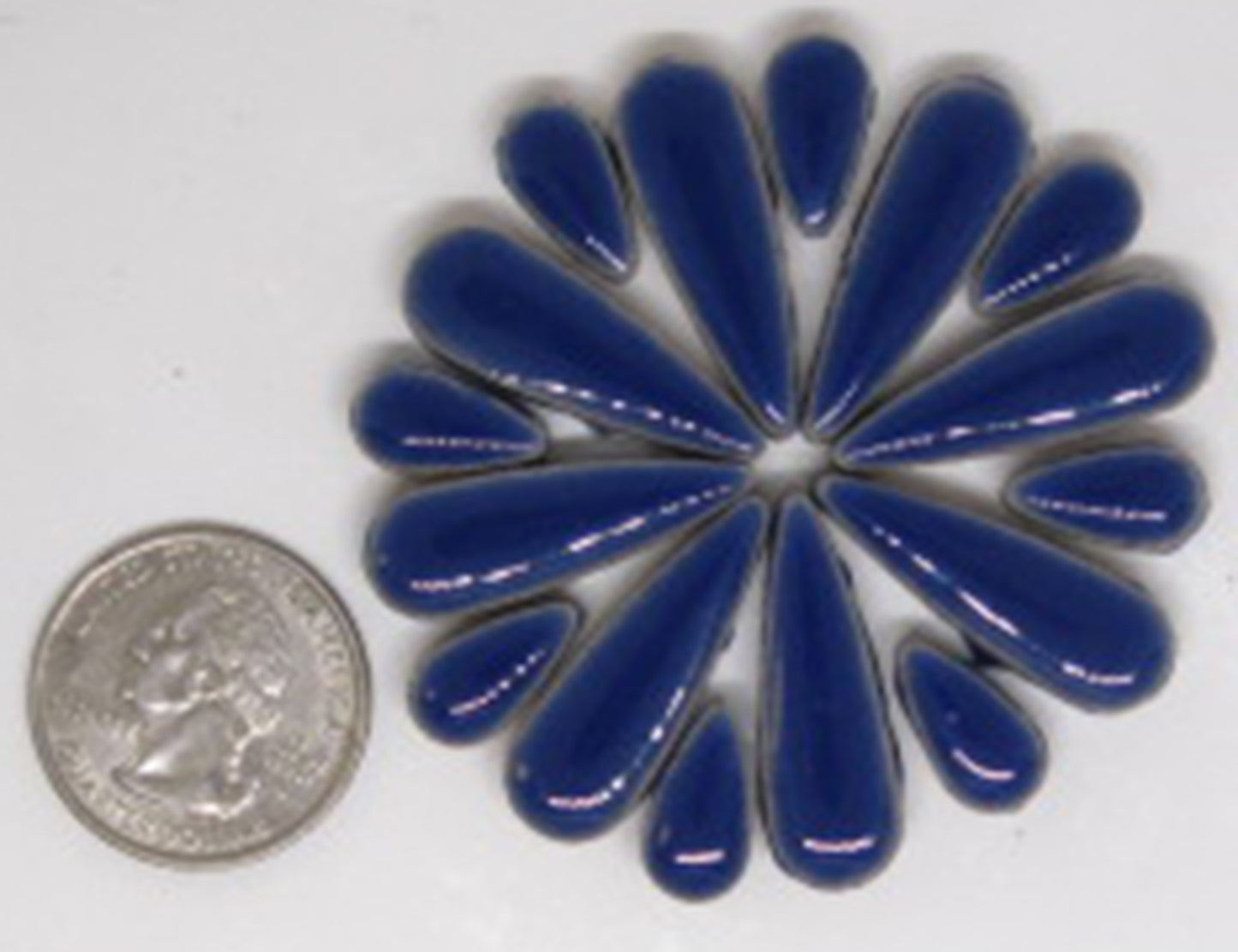 1 oz ct-Blue Teardrops, Ceramic Teardrops tile - Kismet Mosaic - mosaic supplies