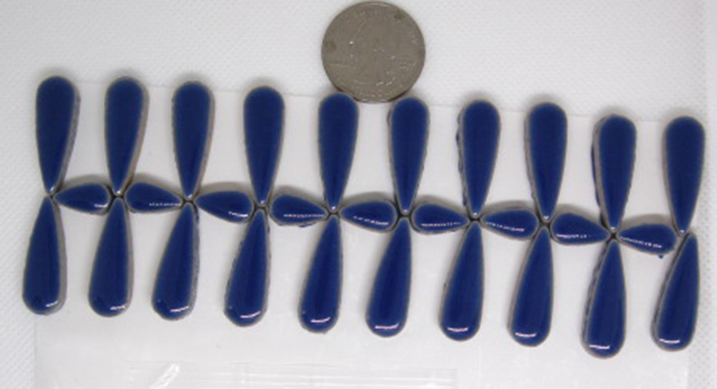 2 oz ct-Blue Teardrops, Ceramic Teardrops tile - Kismet Mosaic - mosaic supplies