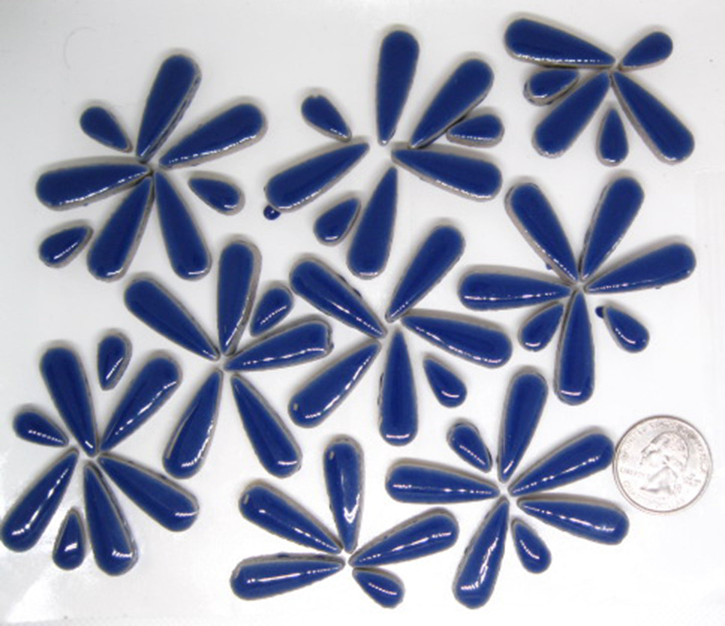 4 oz ct-Blue Teardrops, Ceramic Teardrops tile - Kismet Mosaic - mosaic supplies