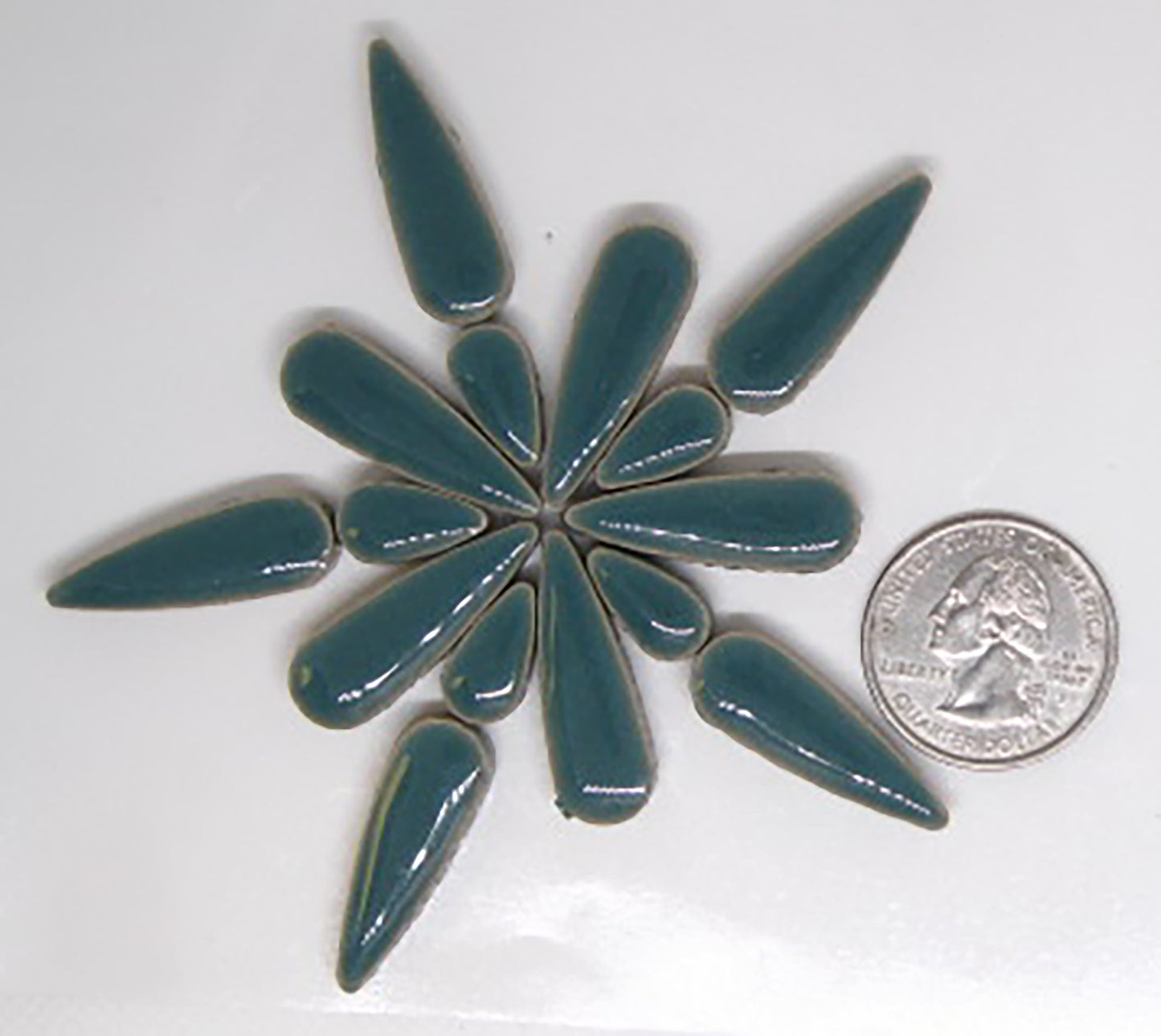1 oz ct-Teal Teardrops, Ceramic Teardrops tile - Kismet Mosaic - mosaic supplies
