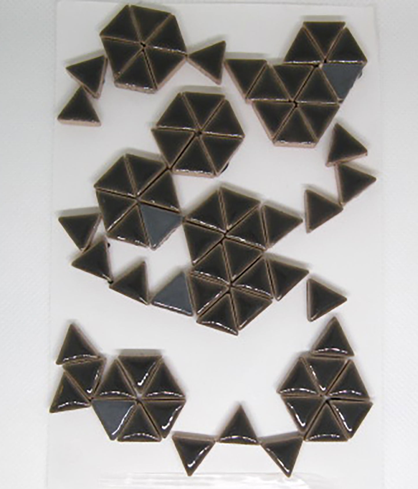 2 oz Medium Gray Triangles, Ceramic triangle tile - Kismet Mosaic - mosaic supplies