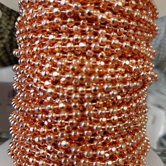 faceted copper ball chain on spool