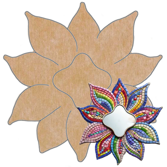 17" Flower Skeewbacker & Pattern with 6" Acrylic Mirror