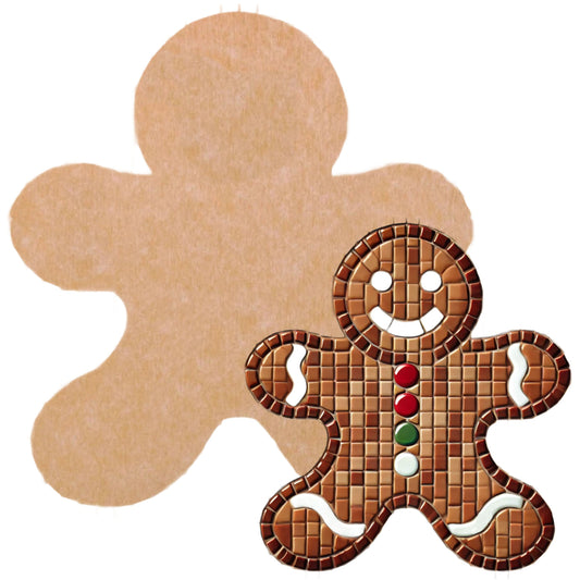 Gingerbread Man Mosaic Backer (pre-drilled for hangable)