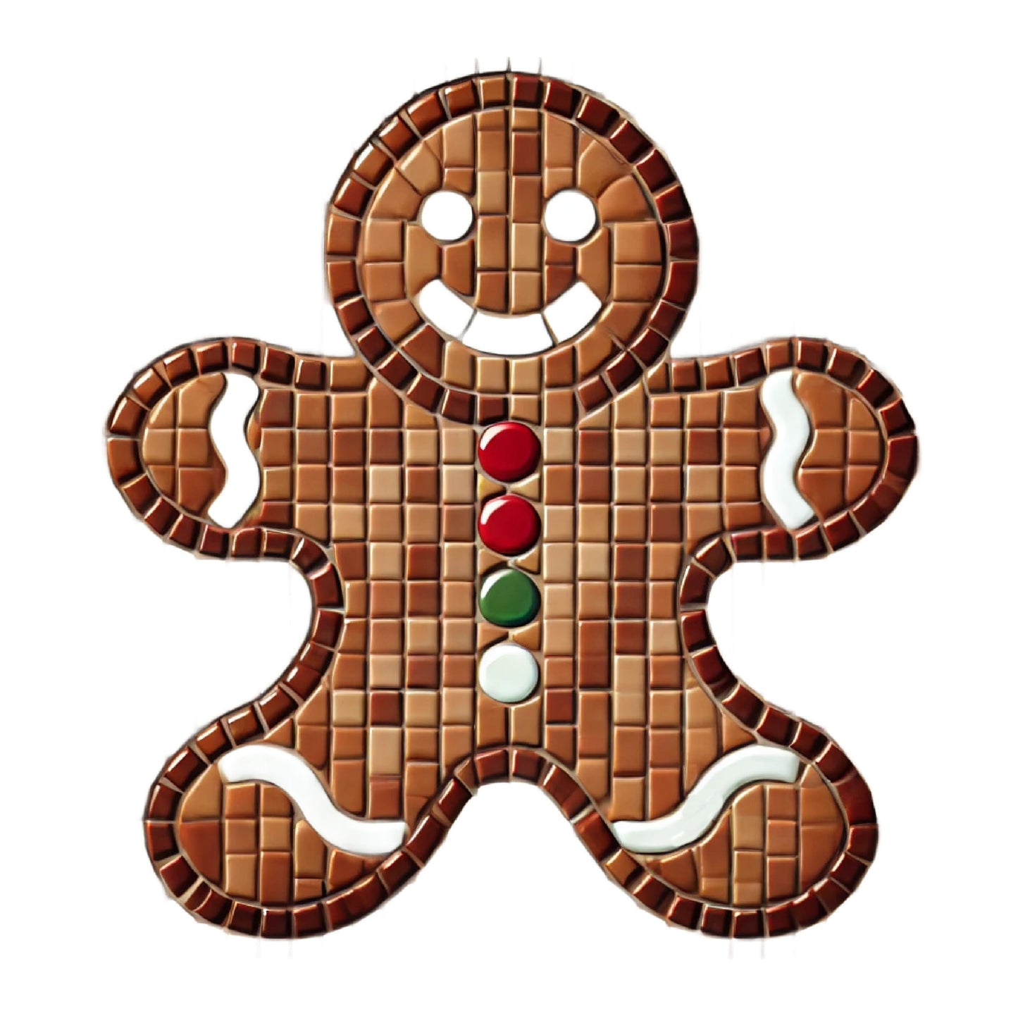 Gingerbread Man Mosaic Backer (pre-drilled for hangable)