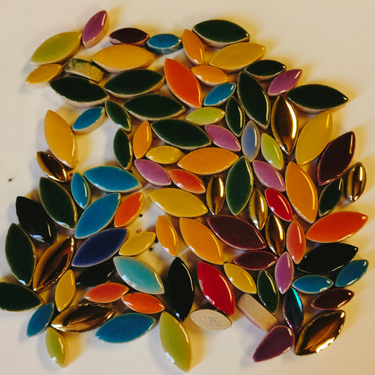 glazed ceramic petals, multicolor mix