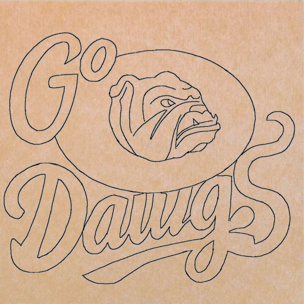 Georgia Bulldogs Go Dawgs 12"x12" (pre-drilled for hanging kit)