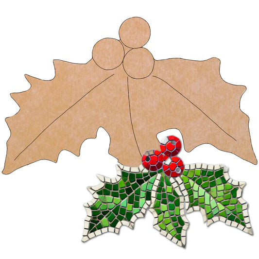 Holly Mosaic Backer (pre-drilled for hangable)