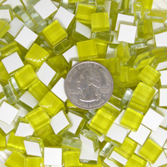 k113 - Yellow, Krystal 10mm tile - Kismet Mosaic - mosaic supplies