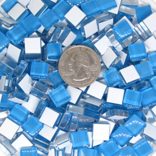 k163 - Cornflower Blue, Krystal 10mm tile - Kismet Mosaic - mosaic supplies