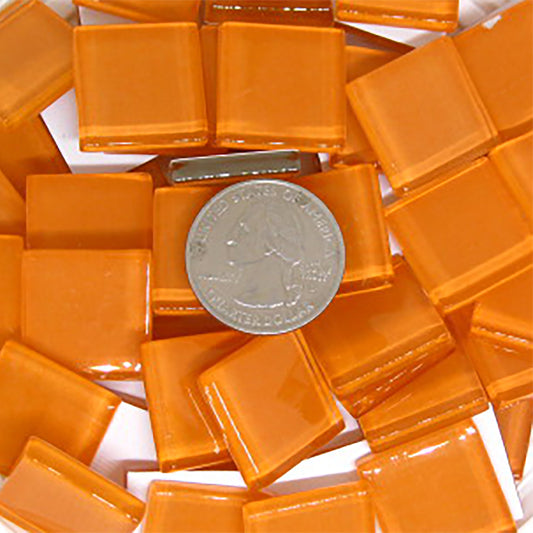 k218 - Orange, Krystal 20mm tile - Kismet Mosaic - mosaic supplies