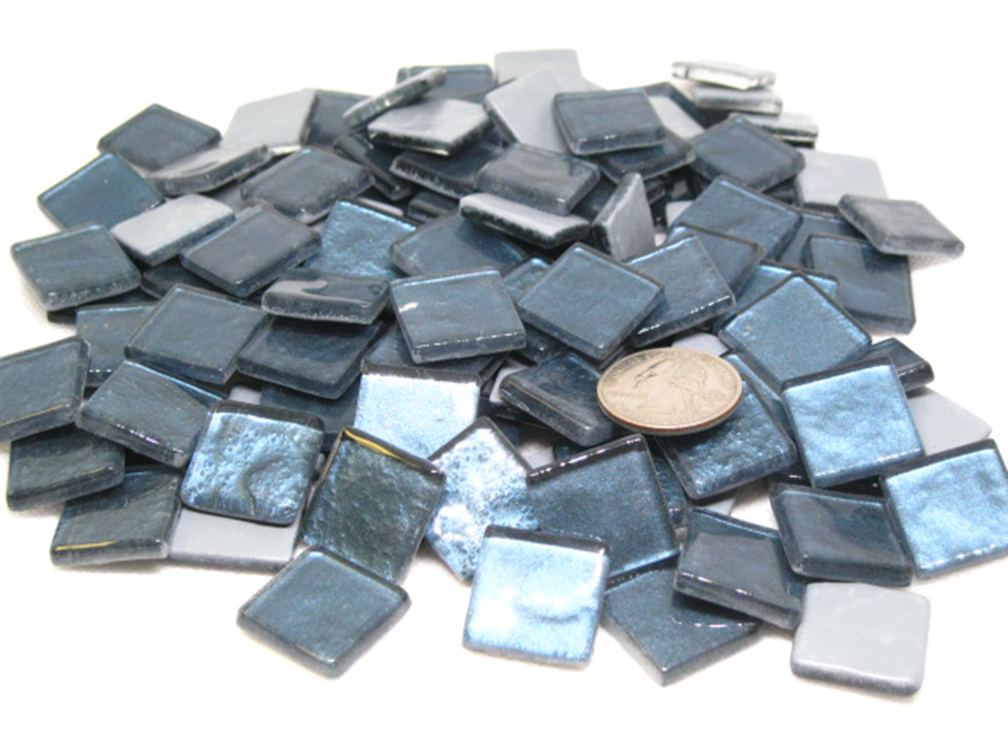 K352 Teal Krystal Metallic tile - 20mm - mosaic supplies teaberry tiffany