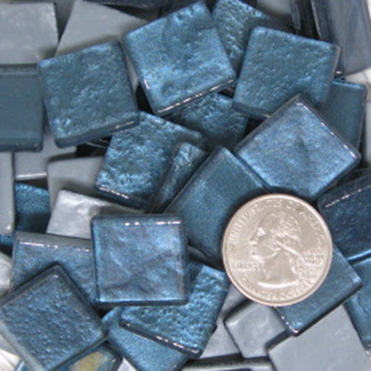 K352 Teal Krystal Metallic  tile -  20mm - mosaic supplies teaberry tiffany