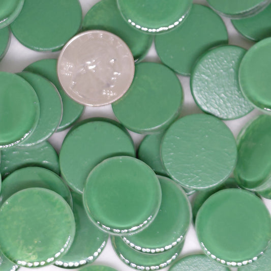 Krystal round glass tiles in green