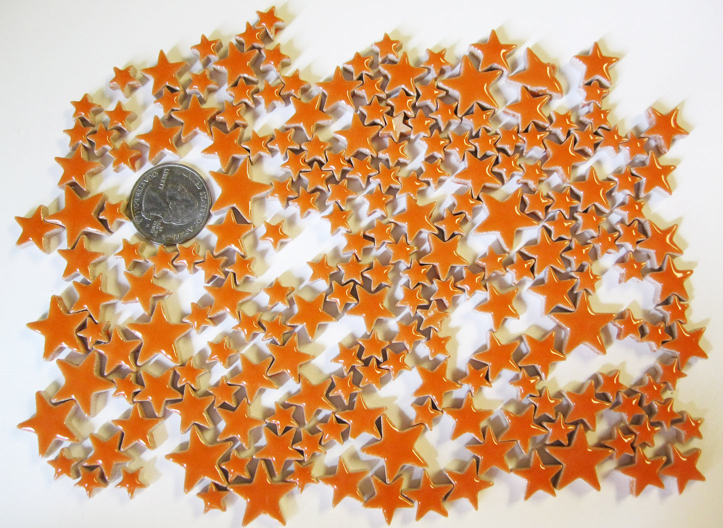 cha-Ceramic Charms-Orange Stars