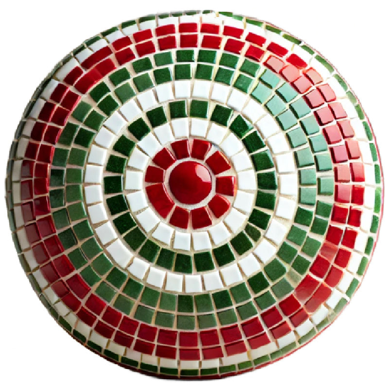 4" Round Ornament Mosaic Backer & Hook (with 1 hole pre-drilled) 1/2" thick