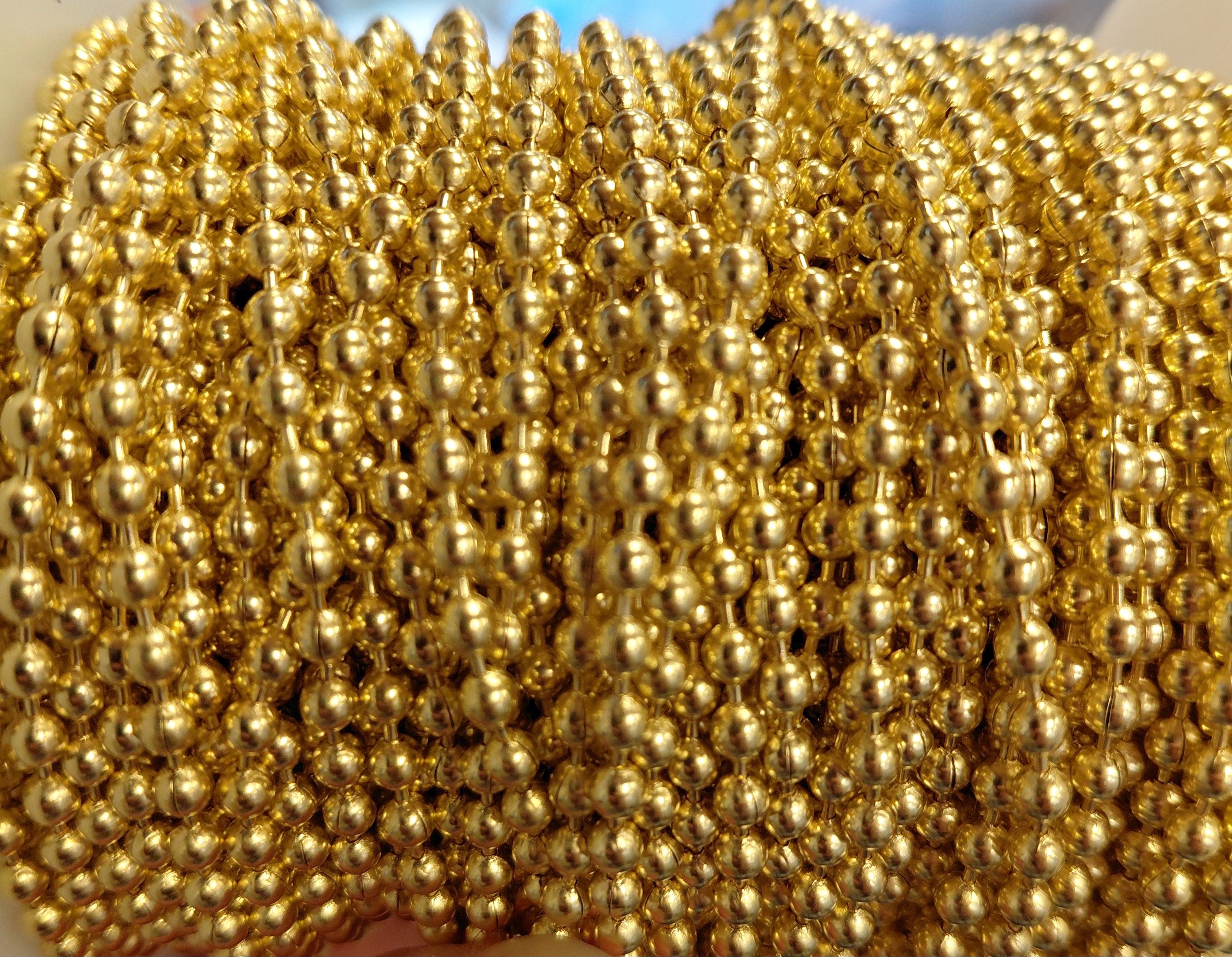 Gold Plated Ball Chain 4mm - Mosaic Art & Decor | Kismet Mosaic