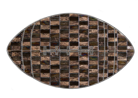 Football 12" Mosaic Backer (pre-drilled for hanging kit)