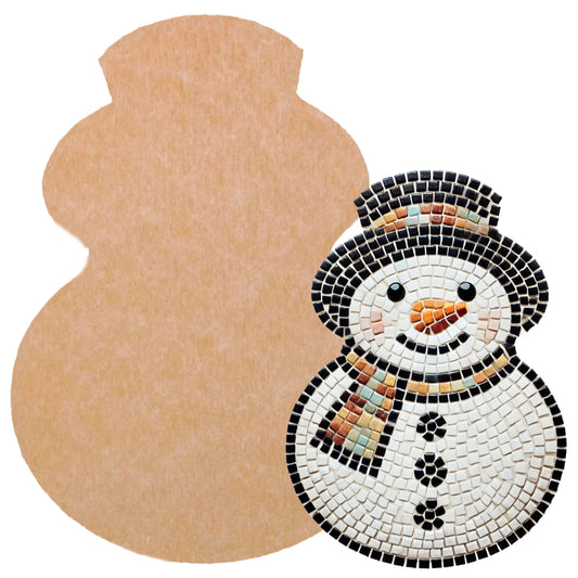 Snowman Mosaic Backer (pre-drilled for hangable)