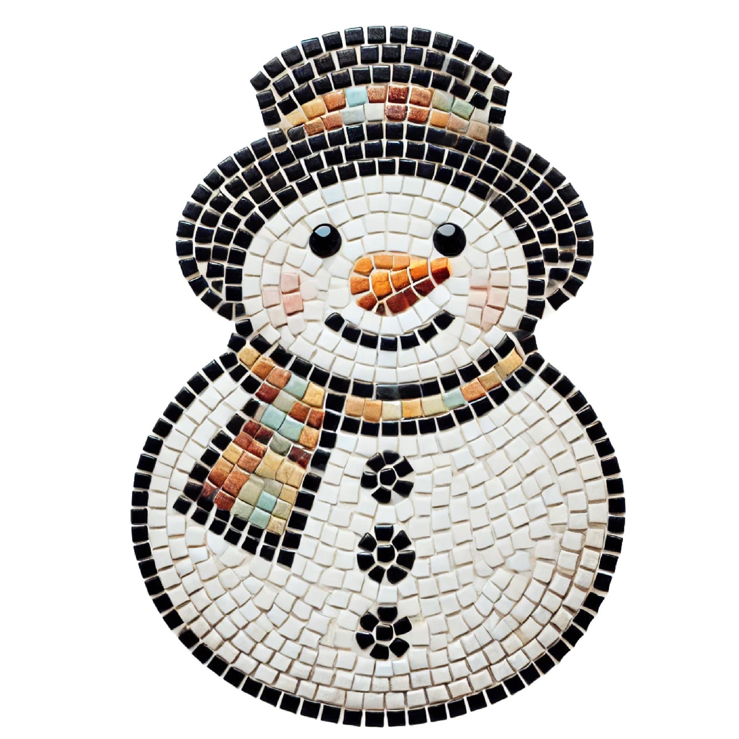 Snowman Mosaic Backer (pre-drilled for hangable)