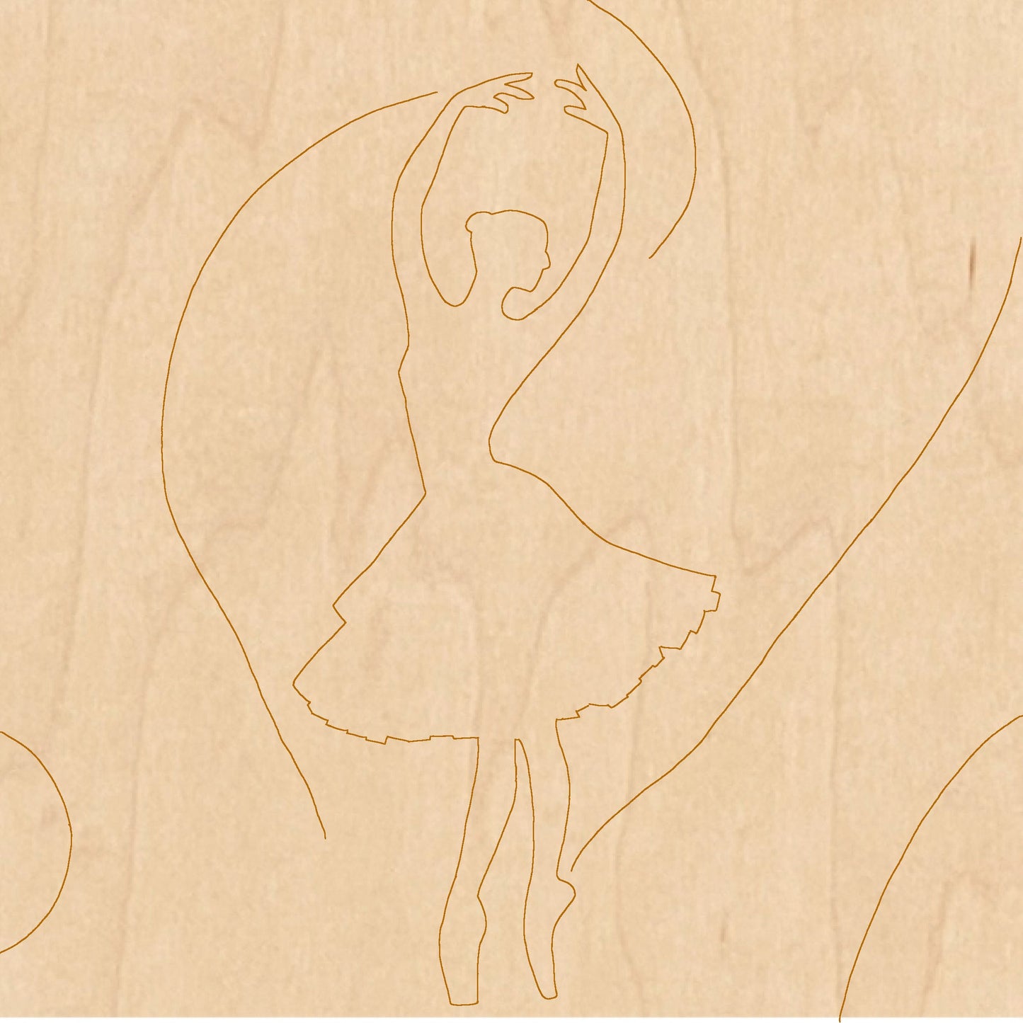 Ballerina with Pattern 12" x 12"