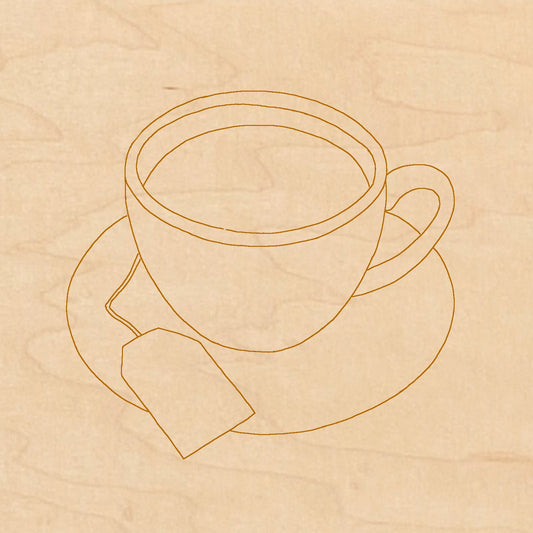 Cup of Tea with Pattern 8"x8"