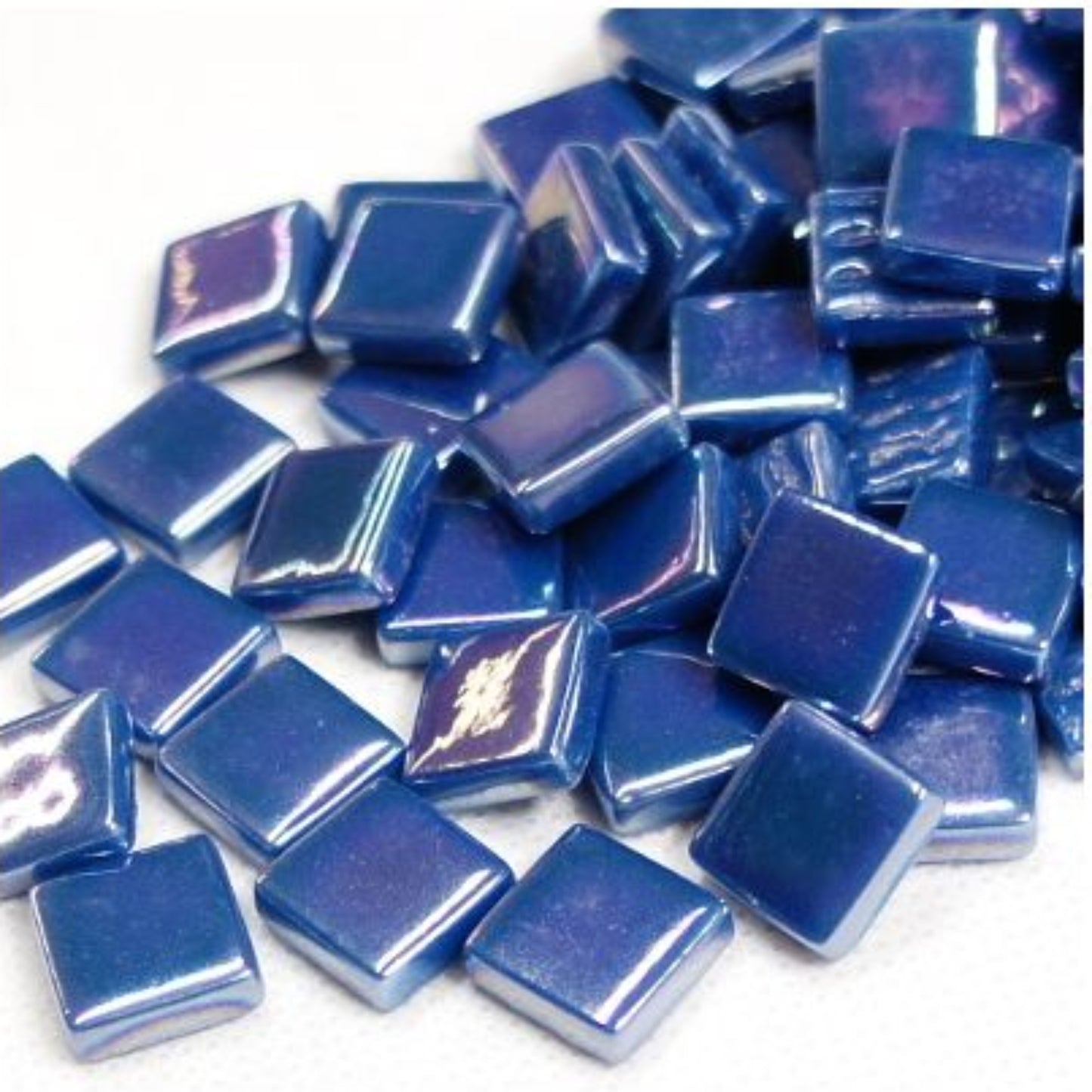 12mm Deep Turquoise iridized tile made with recycled glass.