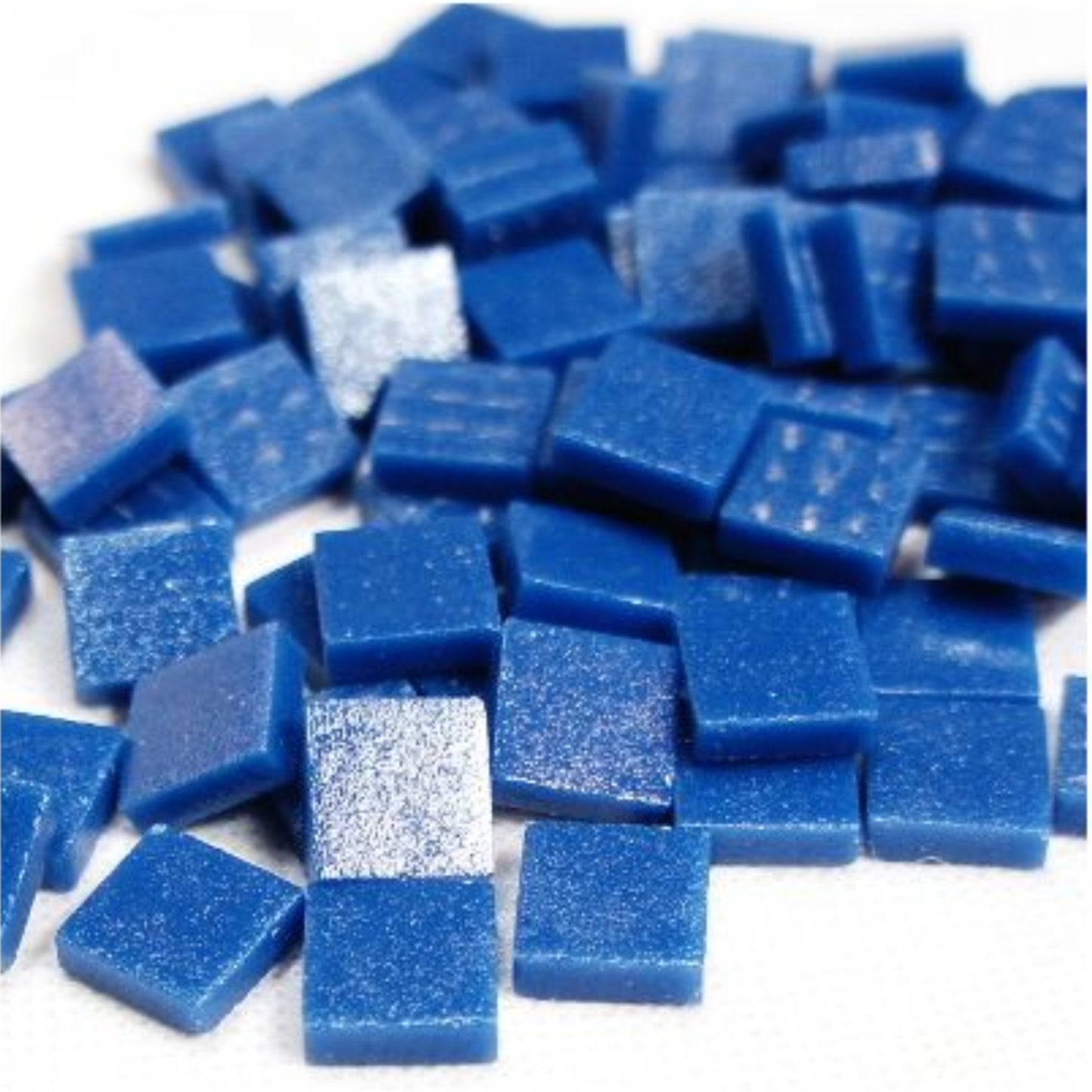 168-m Deep Turquoise Matte tile, 12mm square, recycled glass tile