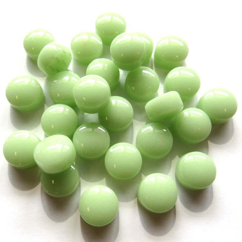 301g-pastel green belli button gloss-recycled glass tile rounds