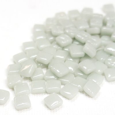 Pale gray gloss mosaic tiles, 8mm wide, recycled glass tile