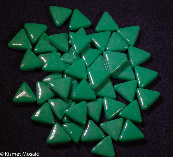 755-g - Grass Green Triangle, TriangleGloss tile - Kismet Mosaic - mosaic supplies