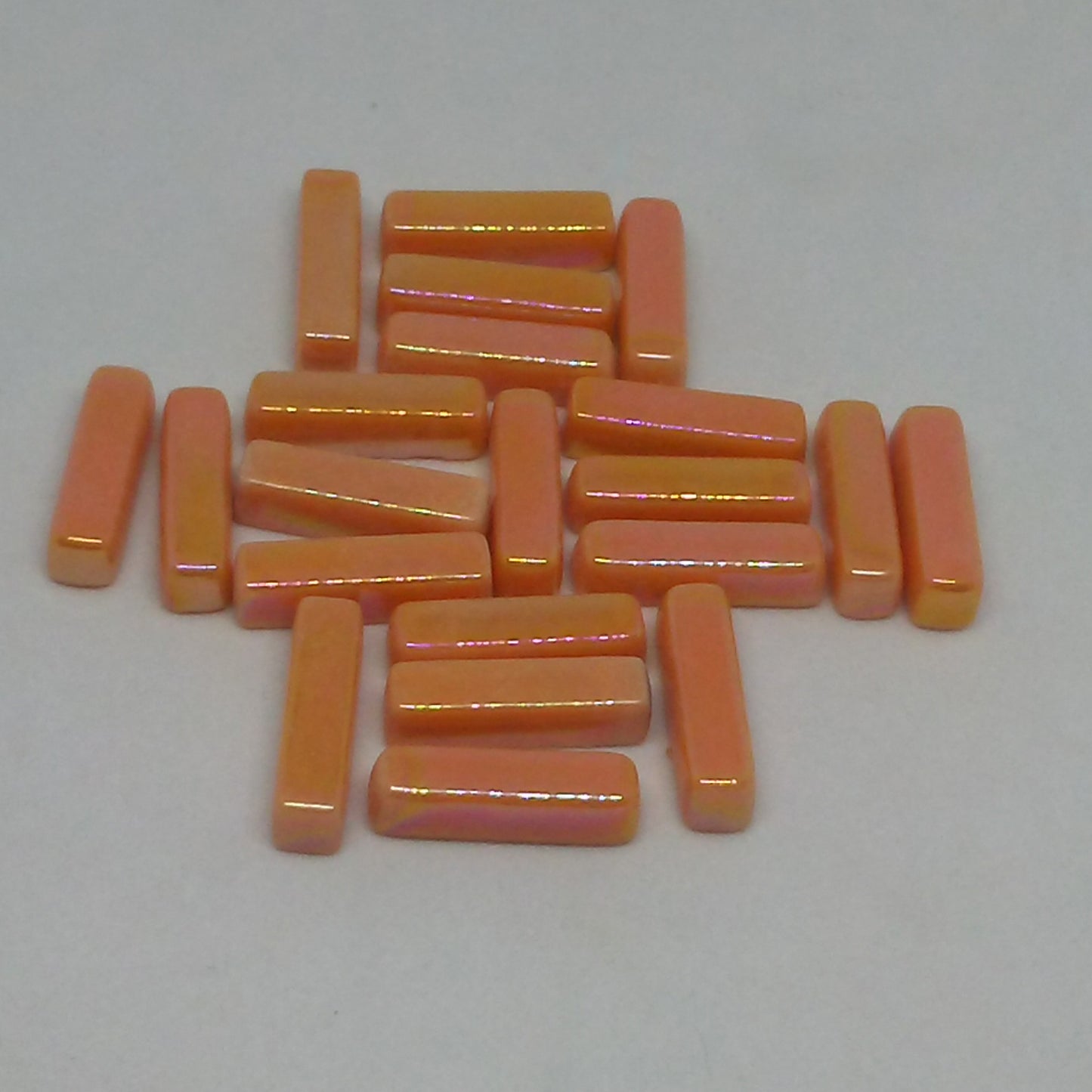 6104-i - Tangerine Mini-Rectangles - Iridescent, MiniRectangle tile - Kismet Mosaic - mosaic supplies