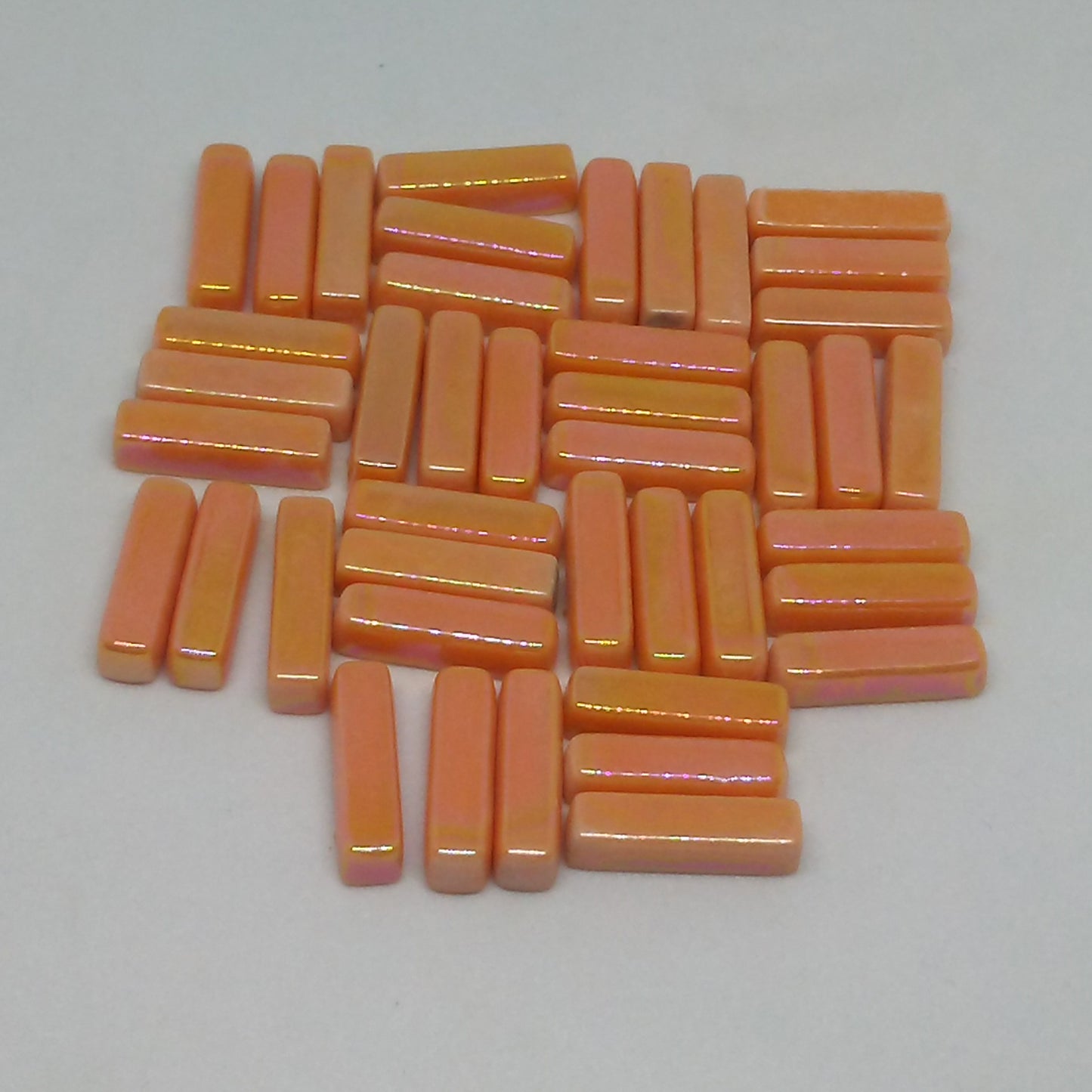 6104-i - Tangerine Mini-Rectangles - Iridescent, MiniRectangle tile - Kismet Mosaic - mosaic supplies