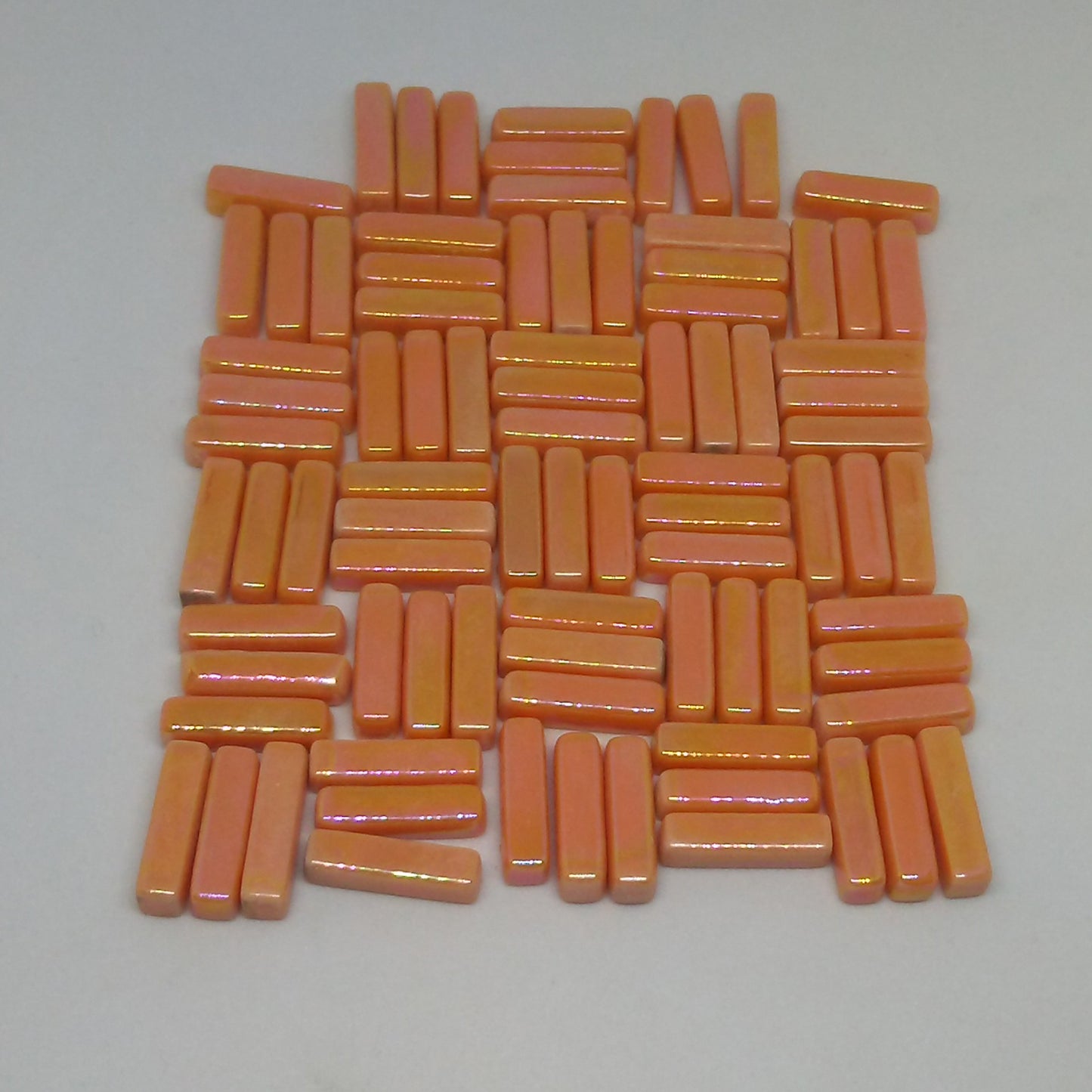 6104-i - Tangerine Mini-Rectangles - Iridescent, MiniRectangle tile - Kismet Mosaic - mosaic supplies