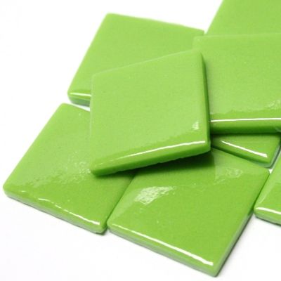 811-g Lime Green, 25mm - recycled glass tile - Kismet Mosaic - mosaic supplies