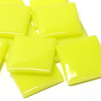 827-g Light Yellow Gloss 25mm - recycled glass tile - Kismet Mosaic - mosaic supplies