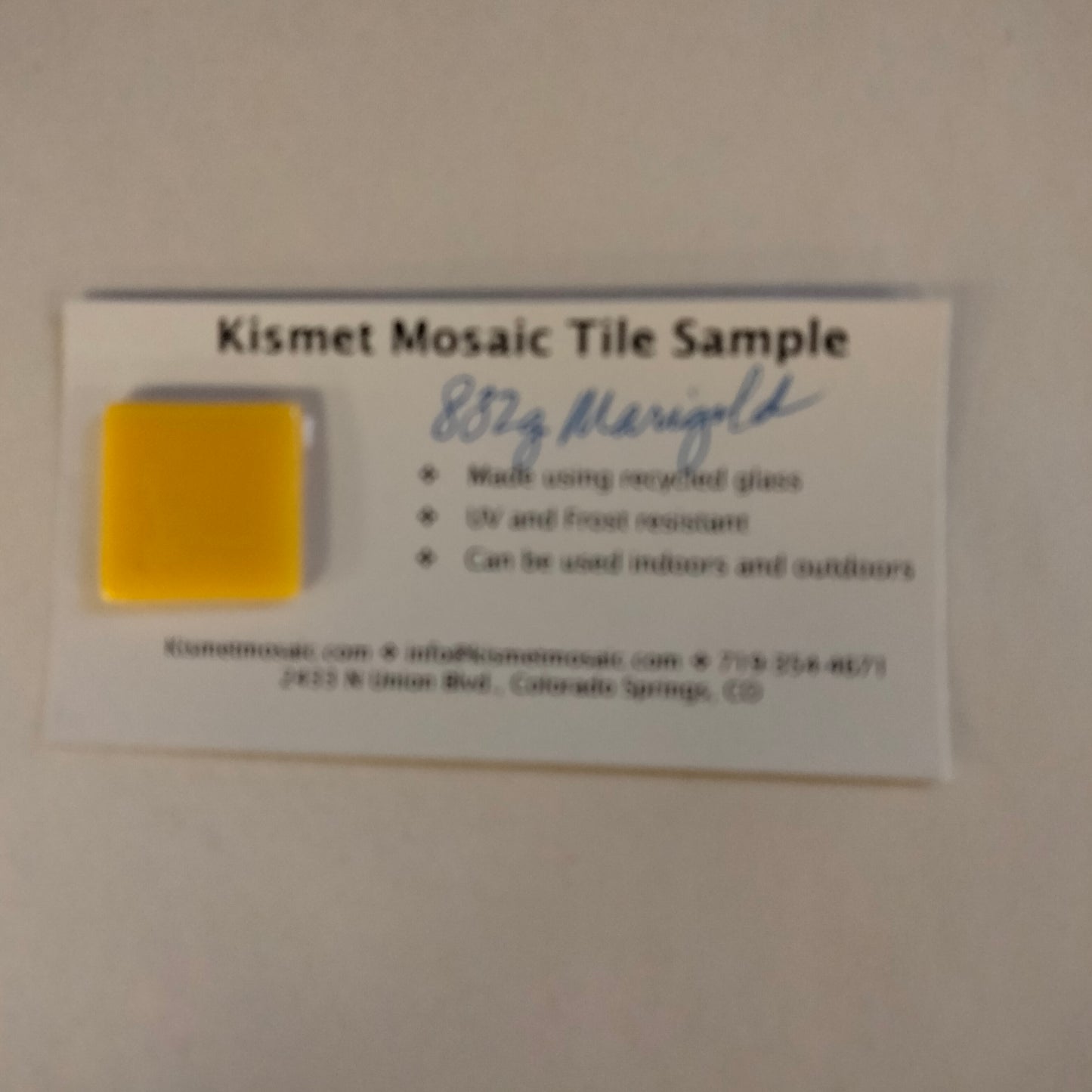 832-g Marigold Gloss 25mm - recycled glass tile - Kismet Mosaic - mosaic supplies