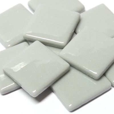 843-g Light Gray Gloss 25mm - recycled glass tile - Kismet Mosaic - mosaic supplies