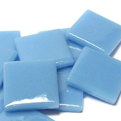 863-g Turquoise Blue Gloss 25mm - recycled glass tile - Kismet Mosaic - mosaic supplies