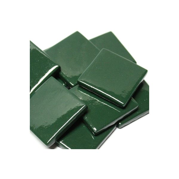 887-g Dark Forest Green Gloss 25mm - recycled glass tile - Kismet Mosaic - mosaic supplies